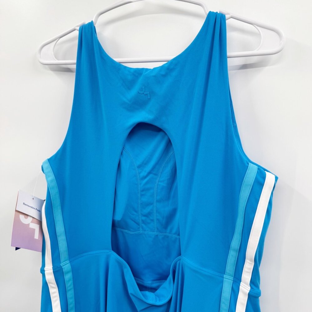 NEW JoyLab Knit Sporty Contrast Active Dress - Bright Blue Size Large - Picture 8 of 12